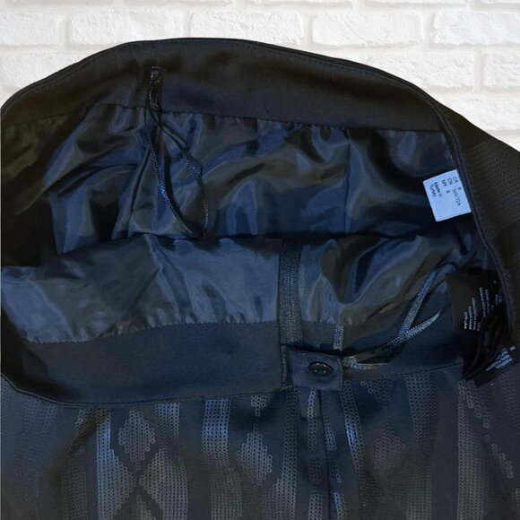 H&M Black Jacquard Pattern Mini Skirt Size 8 Festive Holiday New Year’s Party - Picture 6 of 8